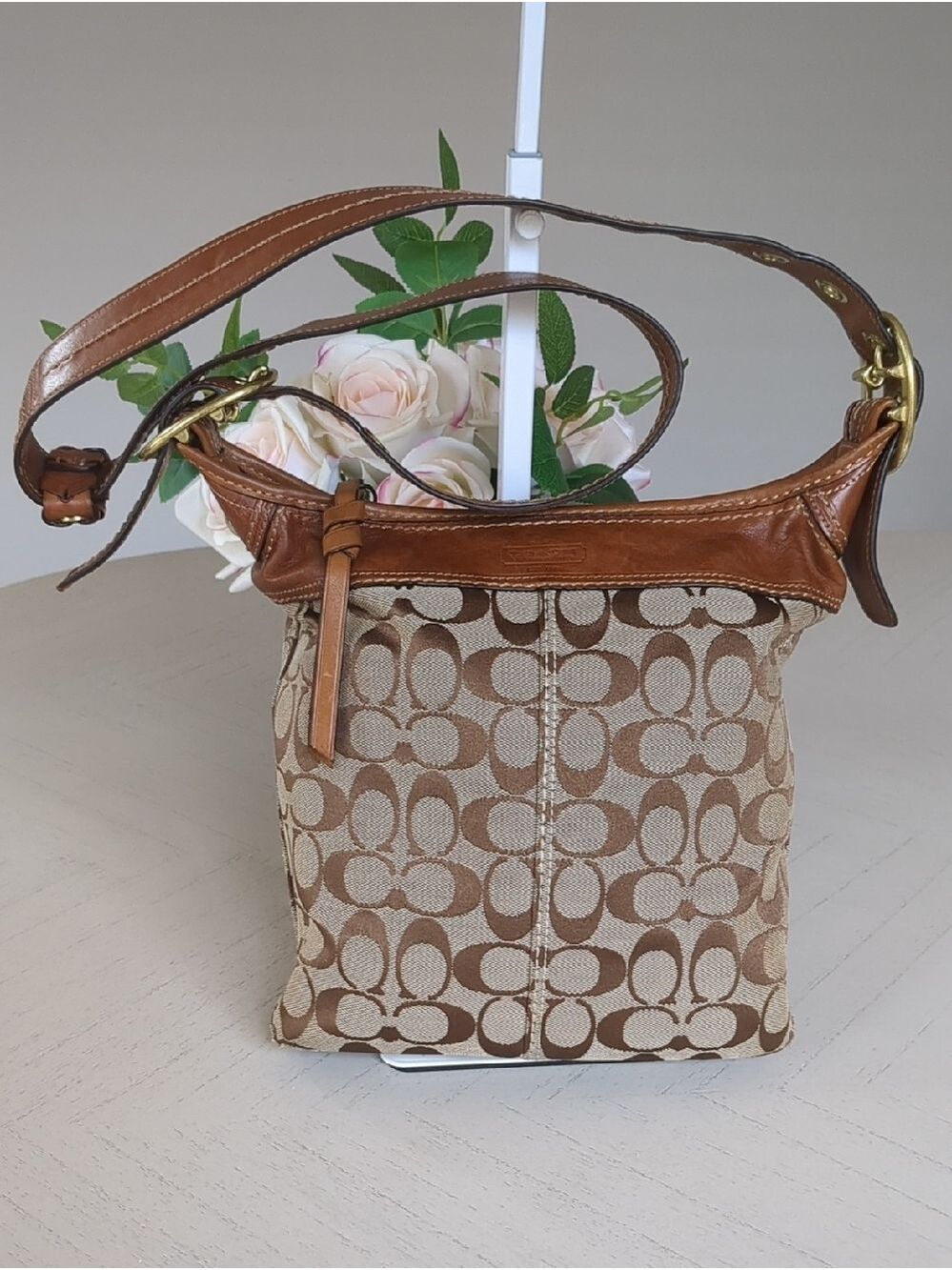 Coach Brown Signature Canvas Crossbody